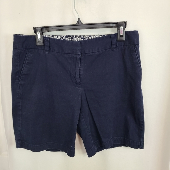 (539) Land and Sea Woman's Flat Front Shorts, Size: 10 Color: Navy Blue - Picture 15 of 15